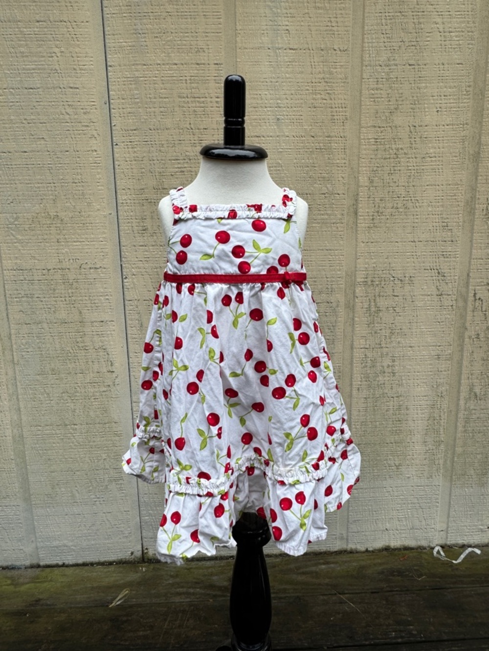 Gymboree White Dress with Red Cherry Print